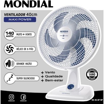 Nv-45-6p-np - Ventilador 40cm Maxi Power 127v - Mondial