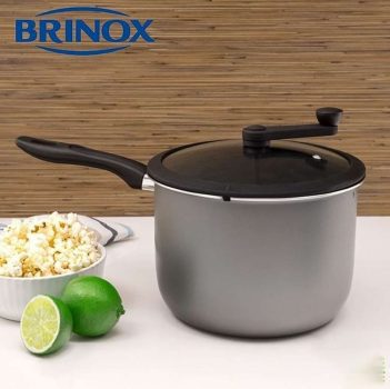 Pipoqueira Brinox Pic Poc com Revestimento Interno Antiaderente Pro-Flon Prata – 20 cm