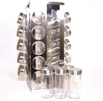 Porta Temperos Condimentos Quadrado Aço Inox 20 Potes