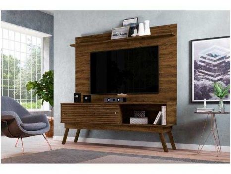 Rack Suspenso com Painel para TV até 75” 2 Portas - Pés Palito Madetec Lorenzo