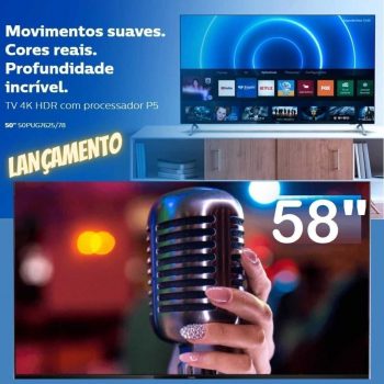 Smart TV 4K D-LED 58” Philips 58PUG7625/78 - Wi-Fi Bluetooth HDR 3 HDMI 2 USB