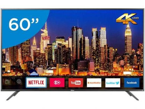 Smart TV 4K LED 60” Philco PTV60F90DSWNS - Wi-Fi HDR 3 HDMI 2 USB