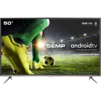 Smart TV Led 50" Semp SK8300 4K HDR Android Wi-Fi 3 HDMI 2 USB Controle Remoto com atalhos Chromecast Integrado