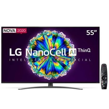 Smart TV LED 55" UHD 4K LG 55NANO86 NanoCell, IPS, Bluetooth, HDR, Inteligência Artificial ThinQ AI, Google Assistente, Alexa IOT, Smart Magic - 2020