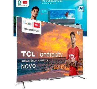 Smart TV LED Ultra HD 4K 55 UHD TCL 55P8M HDR com Android e Comando de Voz