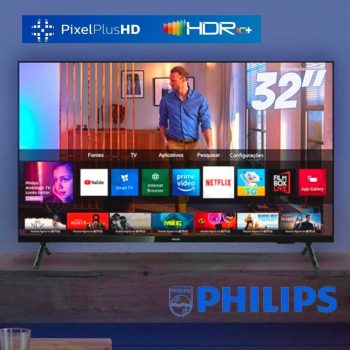 Smart TV Philips 32 32PHG6825/78 HD sem bordas HDR Plus 3 HDMI 2 USB Wifi Miracast, Conversor digital, Netflix, Youtube, Globoplay e Prime Video