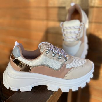 Tênis Vizzano Chunky Sneaker Feminino - Branco+Rosa