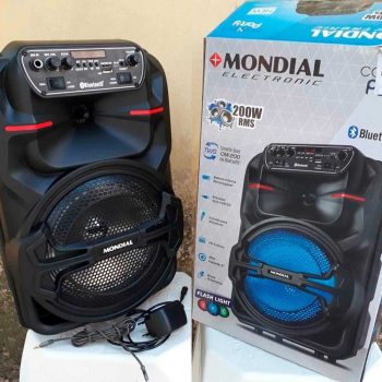 Caixa Amplificada Mondial CM-200 com Bluetooth, USB e Rádio FM - 200W