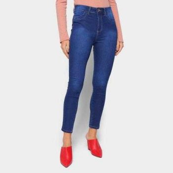 Calça Jeans Cigarrete Sawary Estonada Feminina