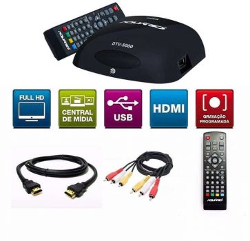 Conversor e Gravador Digital de TV Full HD Aquário DTV 5000 Bivolt