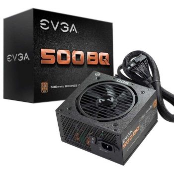 Fonte EVGA 500 BQ, 500W, 80 Plus Bronze, Semi Modular - 110-BQ-0500-K