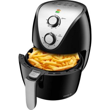 Fritadeira Elétrica Sem Óleo - Air Fryer Mondial AF-30i Family IV Inox 3,5L Preta com Timer 220v