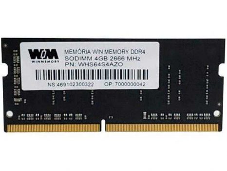 Memória RAM WIN MEMORY para Notebook 4GB DDR4 2666Mhz - WHS64S4AZD