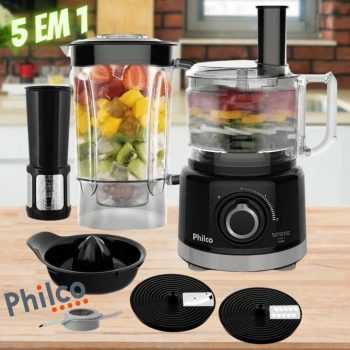 Multiprocessador de Alimentos Philco Preto - PMP1500P 5 em 1 900W