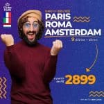 Pacote Roma + Paris + Amsterdam com Diárias Grátis - 2022/2023