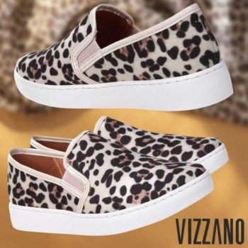 Slip On Vizzano Animal Print Onça Feminino - Bege Escuro