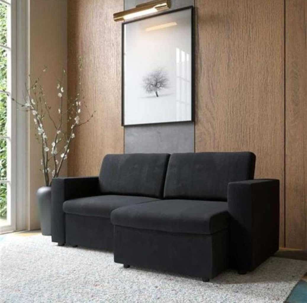 sofa retratil 3 lugares preto