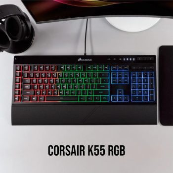 Teclado Corsair K55 RGB Multicolor LED - CH-9206015-BR