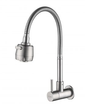 Torneira Gourmet Cozinha Inox Giratória Parede Longa NOX05 Doan