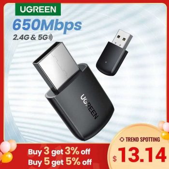 UGREEN Wifi Adapter Dual Band 650Mbps