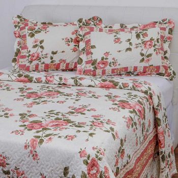 Colcha Queen Boutis Sorrento com 2 Porta Travesseiros - Casa & Conforto