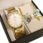 Relógio Champion Feminino Dourado Analógico CN25823W + Pulseira Berloques