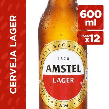 Cerveja Amstel Garrafa 600 ml - 12 unid.