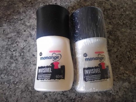 3 Un. Desodorante Roll-On Monange Invisível, Monange, 60 Ml