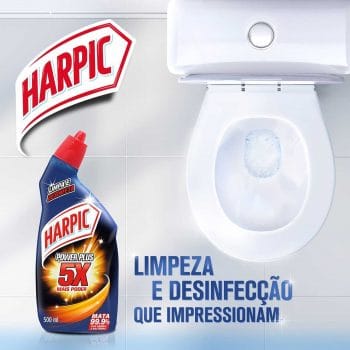 4 Un. Desinfetante Sanitário Power Plus Líquido 500 Ml, Harpic, 500 Ml