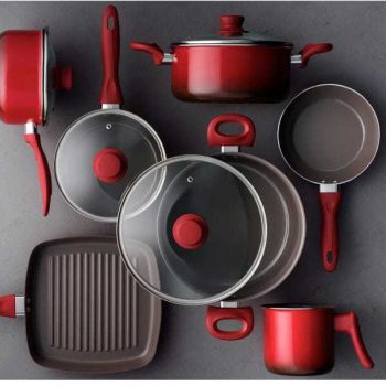 Conjunto Panelas Ceramic Brinox Life Smart Vermelho
