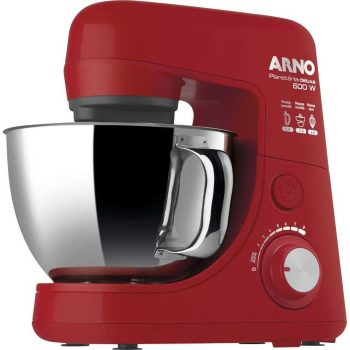 Batedeira Planetária Arno Deluxe Inox SX72 8 Velocidade 4L Vermelha 110V - 600W
