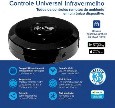 Controle Universal Inteligente Infravermelho I2GO Home - Compatível com Alexa