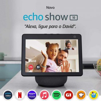 Novo Echo Show 10: Smart Display HD de 10,1" com movimento e Alexa - cor Preta