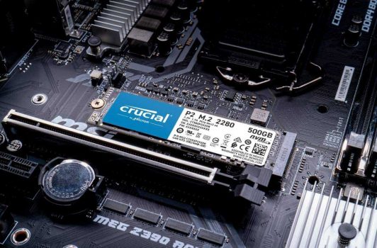 SSD Crucial P2 500 GB 3D NAND NVMe PCIe M.2 até 2400 MB/s - CT500P2SSD8