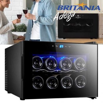 Adega Britânia Bad08p Display Digital Placa Termoelétrica 8 Garrafas