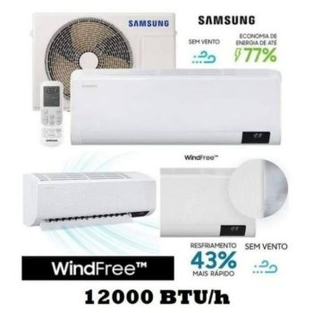 Ar-condicionado Split Samsung Inverter 12.000 BTUs - Quente e Frio WindFree AR12TSHCBWKNAZ