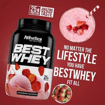 Best Whey Strawberry Milkshake, Athletica Nutrition, 900g