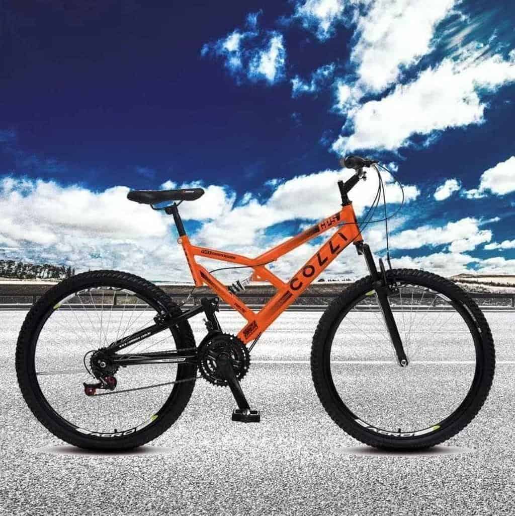 Bicicleta Colli Bike GPS Aro 26 21 Marchas Dupla Suspensão Quadro De ...