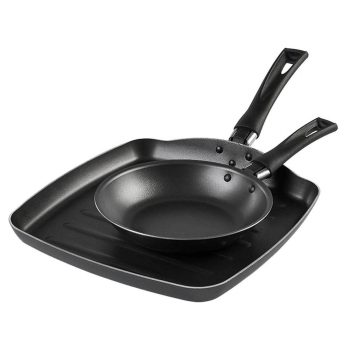 Conjunto Frigideira + Panela Grill Brinox 7000/303 Grafite - 2 Peças