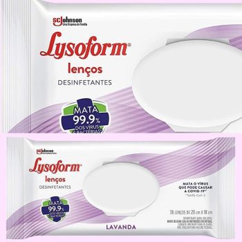 Desinfetantes Lysoform Lenços Umedecidos Lavanda 36 Unidades, Lysoform