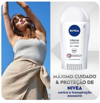 Desodorante Antitranspirante Clinical Intense Control Feminino 42g, Nivea