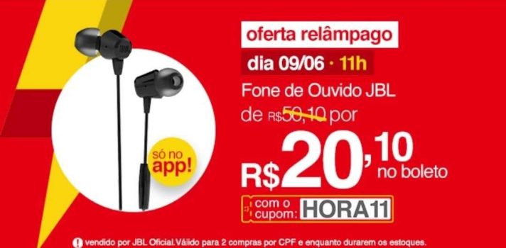 Fone de Ouvido JBL C50HI Intra Auricular Com Microfone Preto