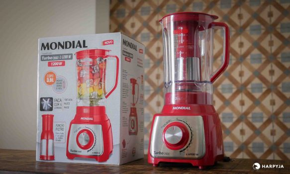Liquidificador Mondial, Turbo Inox L-1200W, 220V, Vermelho, 3L