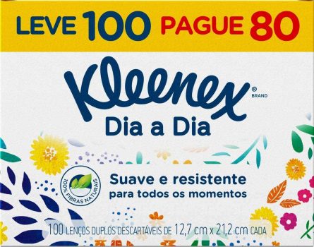 Klennex Lenço Classic, 100 unidades, modelos/cores sortidos