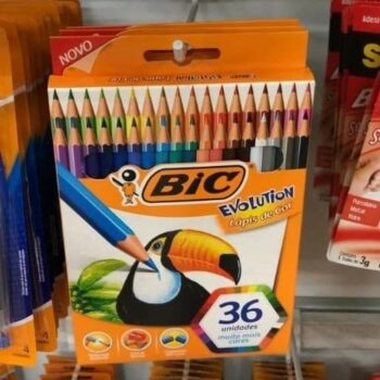 Lápis de Cor Sextavado BIC Evolution, 36 Cores Vivas e Intensas, Seguro para Crianças, 930230, Blister 1 Unidade