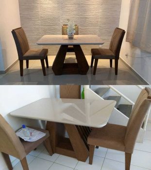 Sala Jantar Agata 130 Cm x 80 Cm Com 4 Cadeiras Nicole Savana - Cimol
