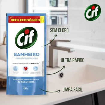 Banheiro Cif Sem Cloro 450ml Refil Econômico