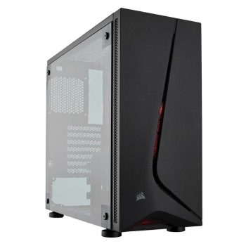 Gabinete Gamer Corsair Carbide SPEC-05 sem Fonte, Mid Tower, USB 3.0, 1 Fan LED Vermelho, Preto com Lateral em Acrílico - CC-9011138-WW