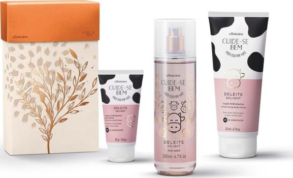 Kit Presente Cuide-se Bem Deleite: Loção Desodorante Hidratante 200ml + Body Splash 200ml + Creme para Mãos 50g