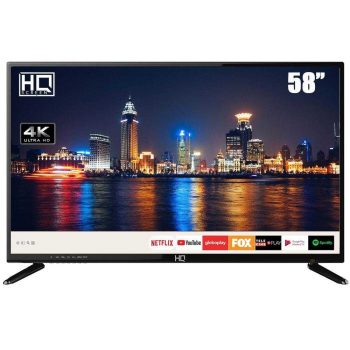Smart TV LED 58 HQ HQSTV58NY Ultra HD 4K Netflix Youtube 2 HDMI 2 USB Wi-Fi
